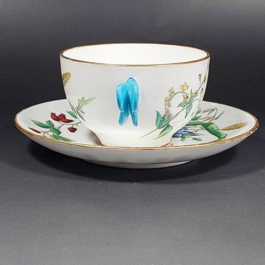 Amazon | 1900年前後 ミントン 草花絵 バタフライハンドル